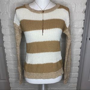 Love By Chesley Striped Color Block Knit Sweater S